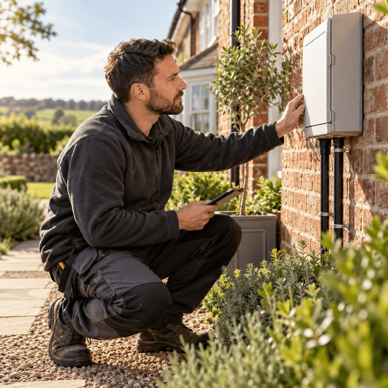 A property professional reviewing maintenance work