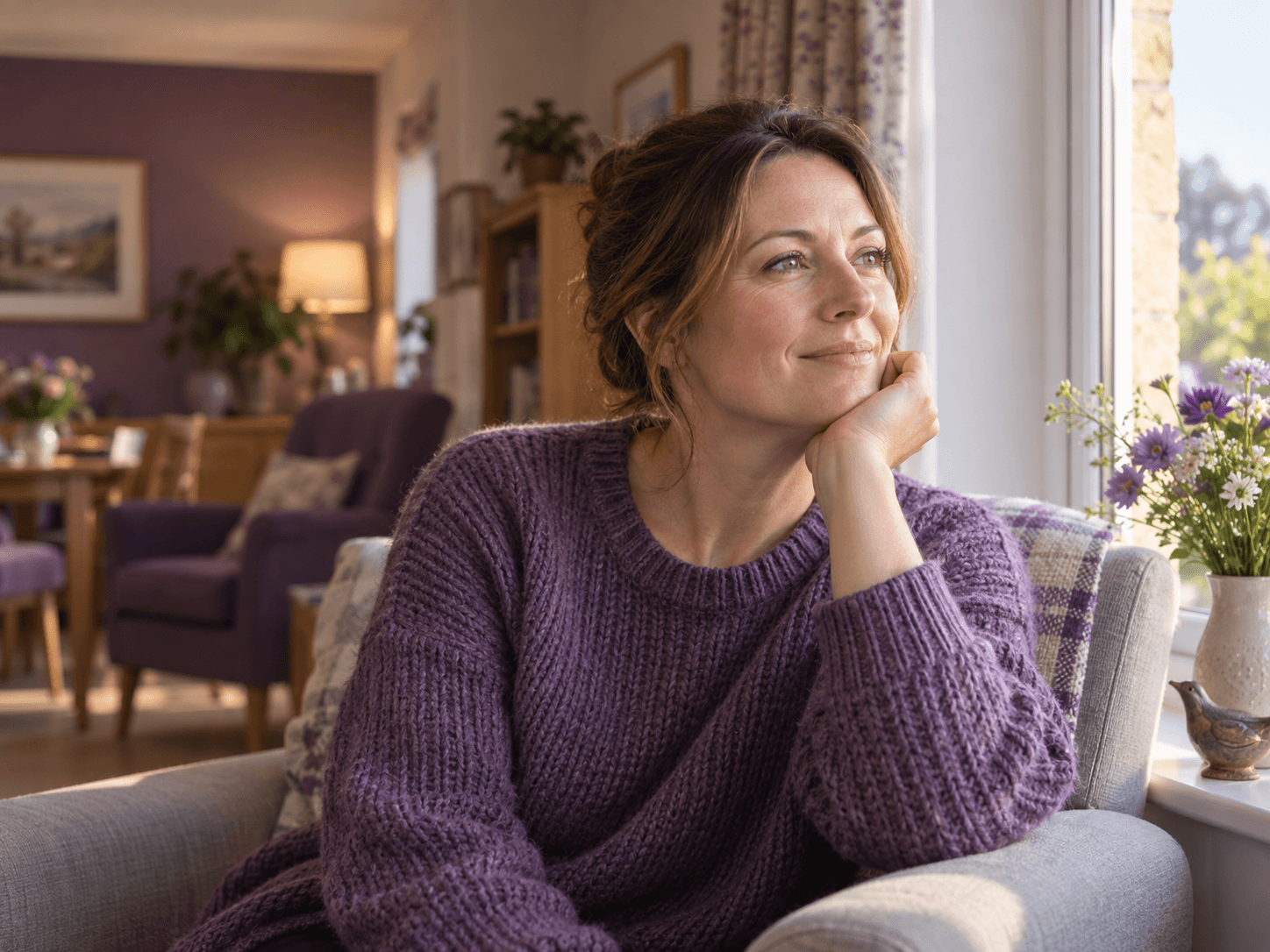 A support worker listening to a resident